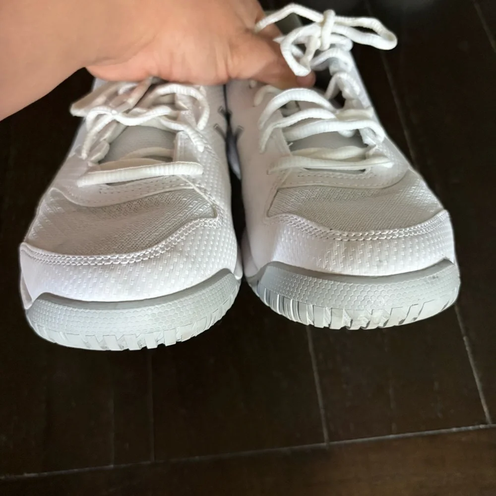 Asics White Athletic Shoes with Silver Logo